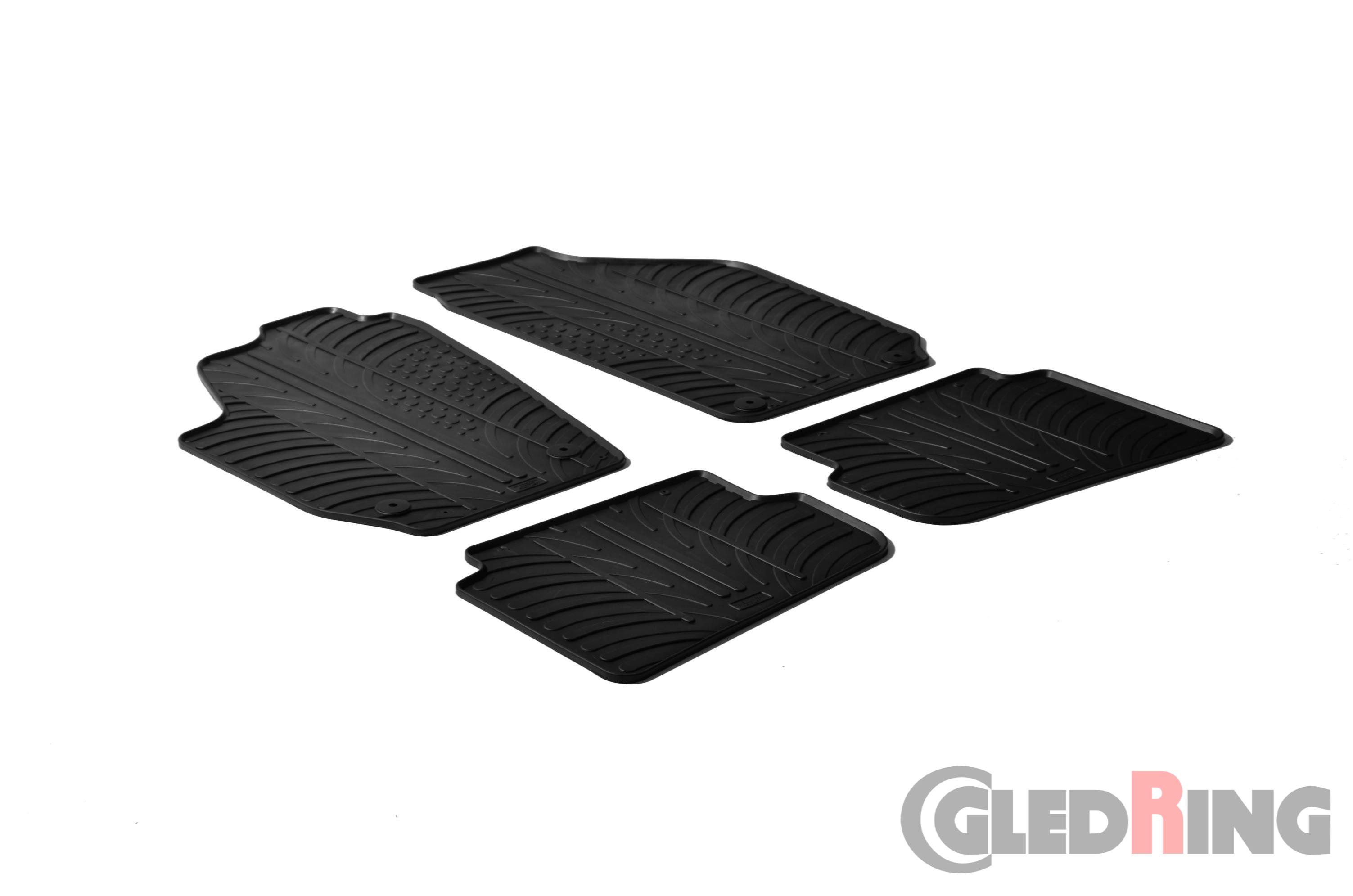 Original Gledring Passform Fußmatten Gummimatten 4 Tlg.+Fixing - SKODA Fabia 2002->/ 2007-2014